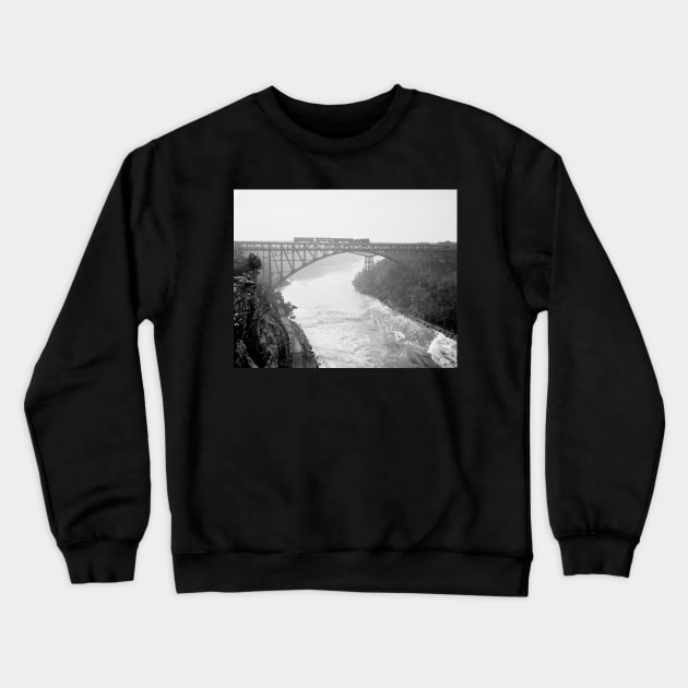 Train Over Niagara River, 1910. Vintage Photo Crewneck Sweatshirt by historyphoto